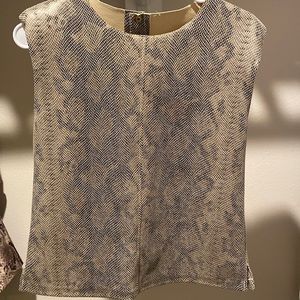 Zara animal print leather blouse